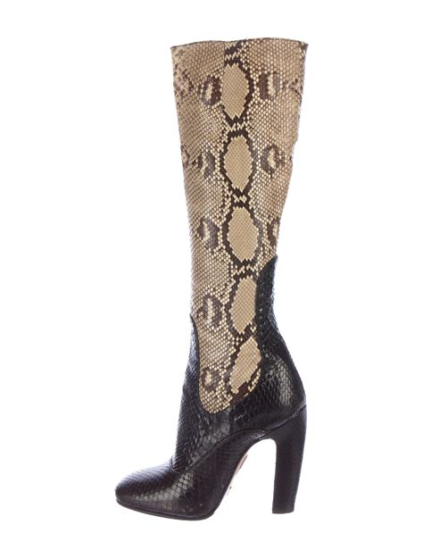 prada leather boot|Prada snakeskin boots.